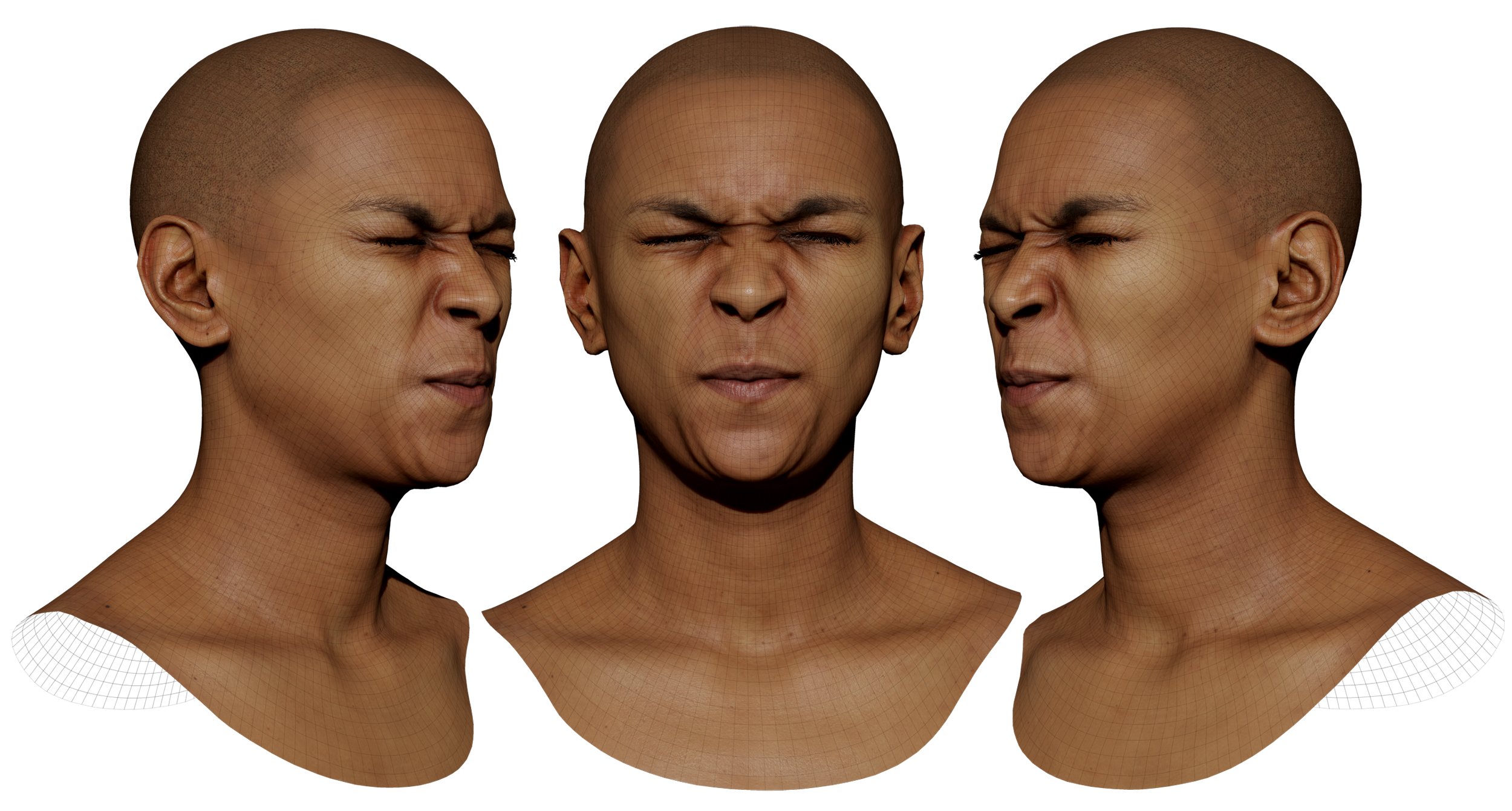 Expression Scan Face Compression Retopologised Female 01